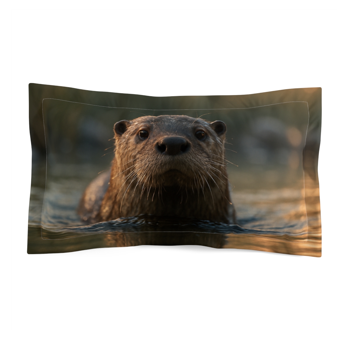 Mirror Wake River Otter soft plush pillows