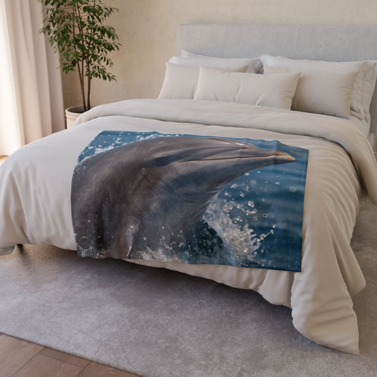 Mirrorflash Common Bottlenose Dolphin decorative home blankets