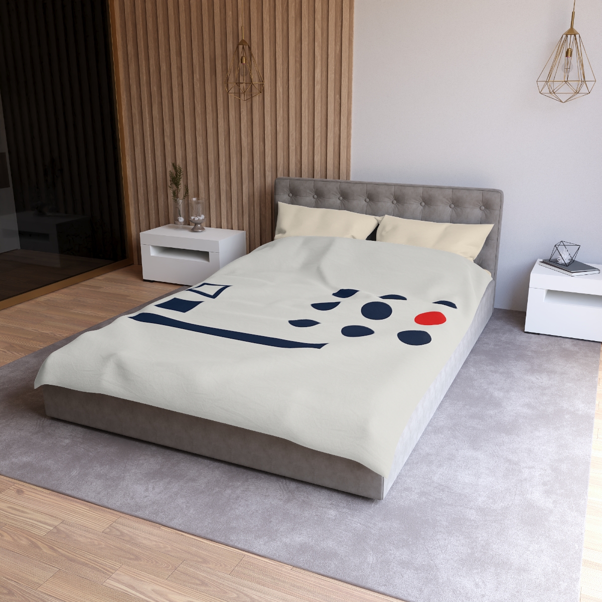 Missing Cell Dot Grid With Long Bar designer printed duvets