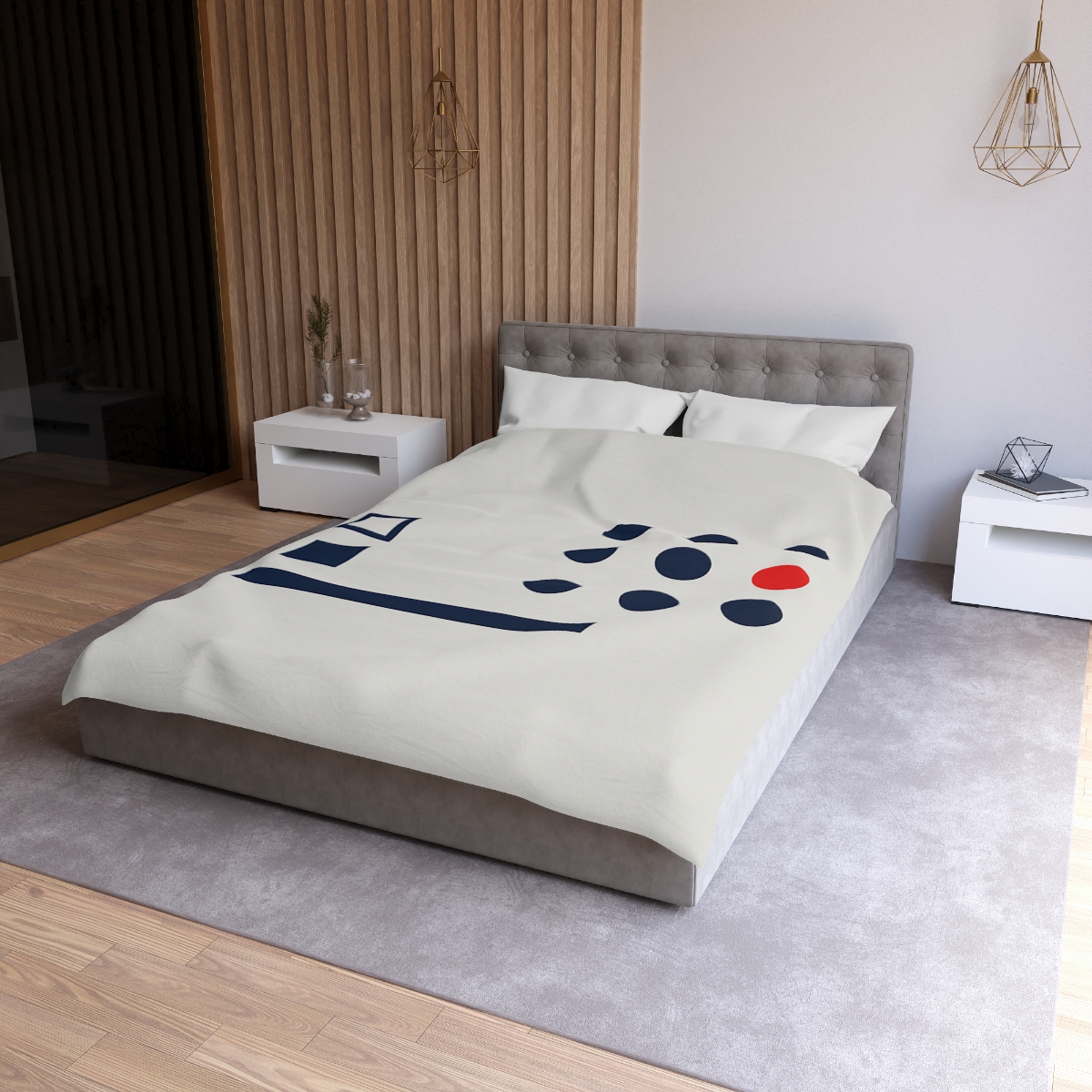 Missing Cell Dot Grid With Long Bar designer printed duvets