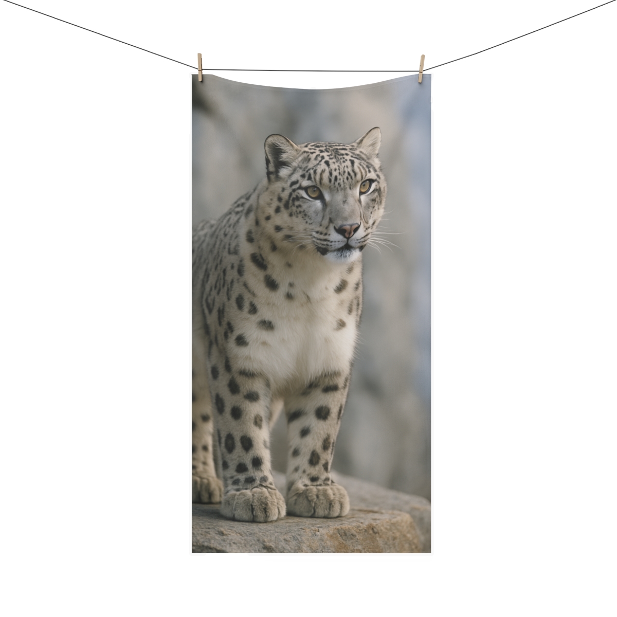 Mist Cliff Snow Leopard decorative home towels