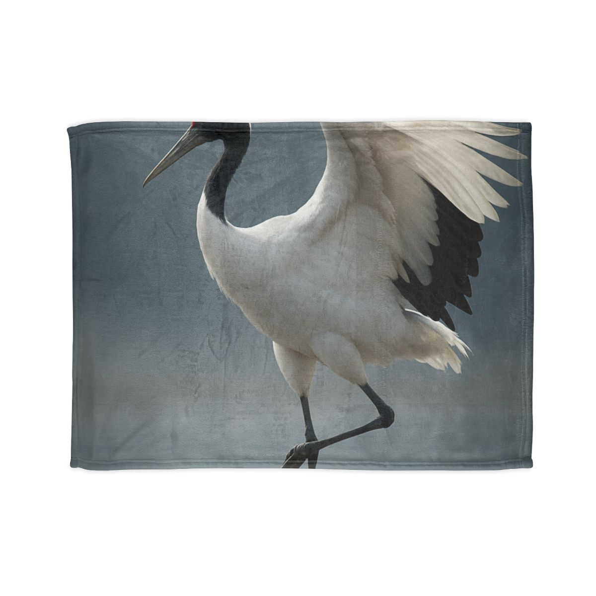 Mist Dancer Red Crowned Crane soft fleece blankets