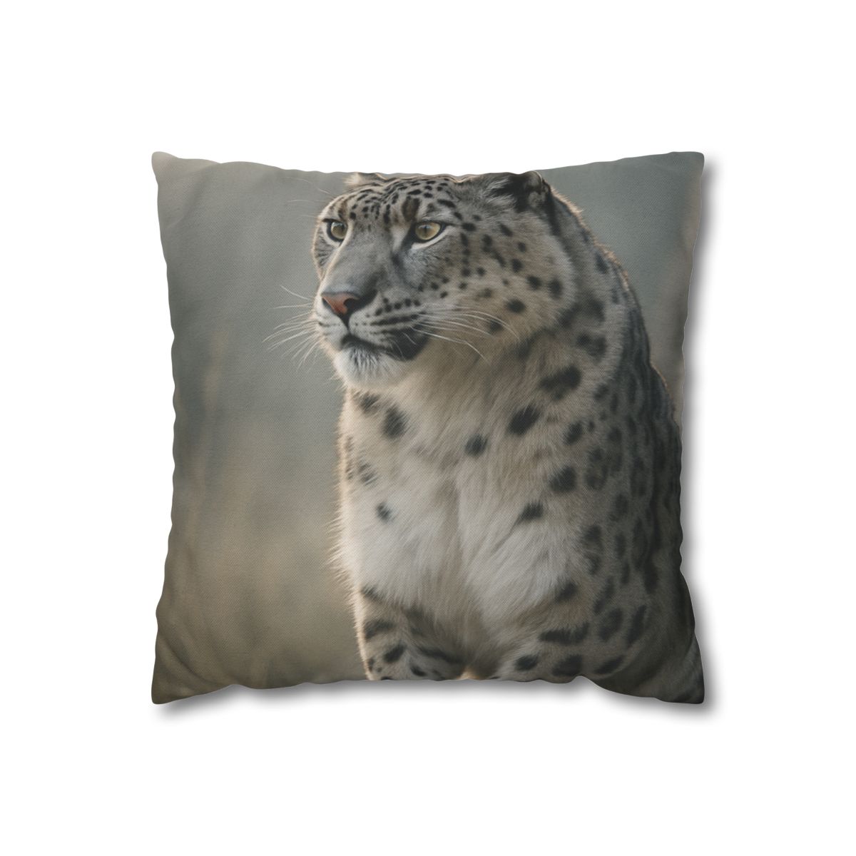 Mist Veil Snow Leopard designer print pillow cases