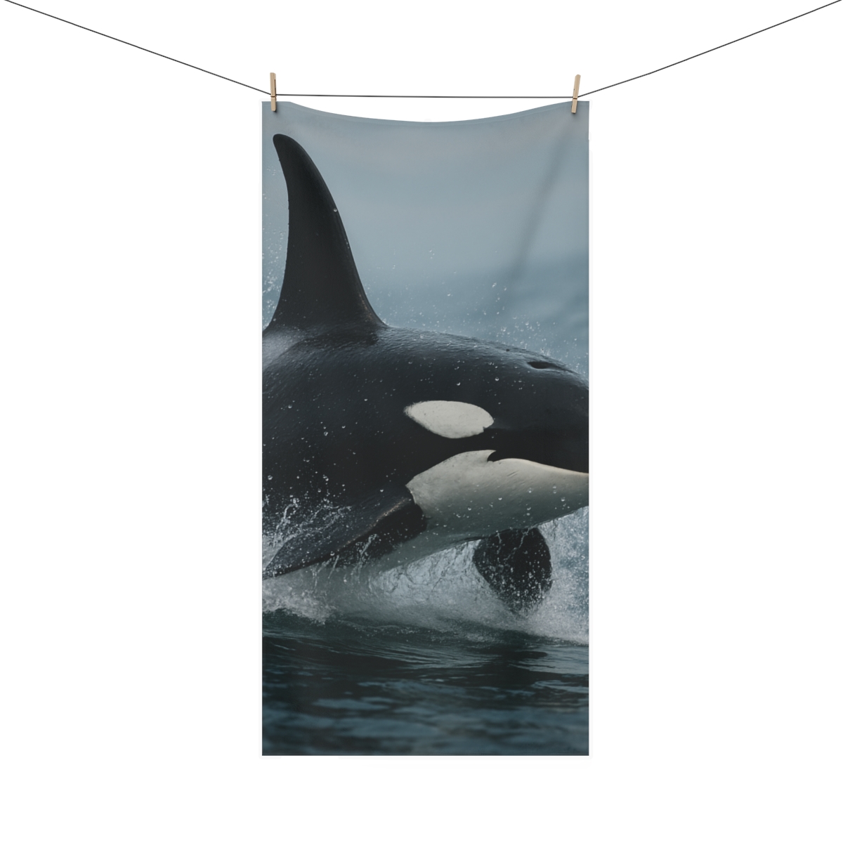 Monochrome Majesty Orca comfortable face towels