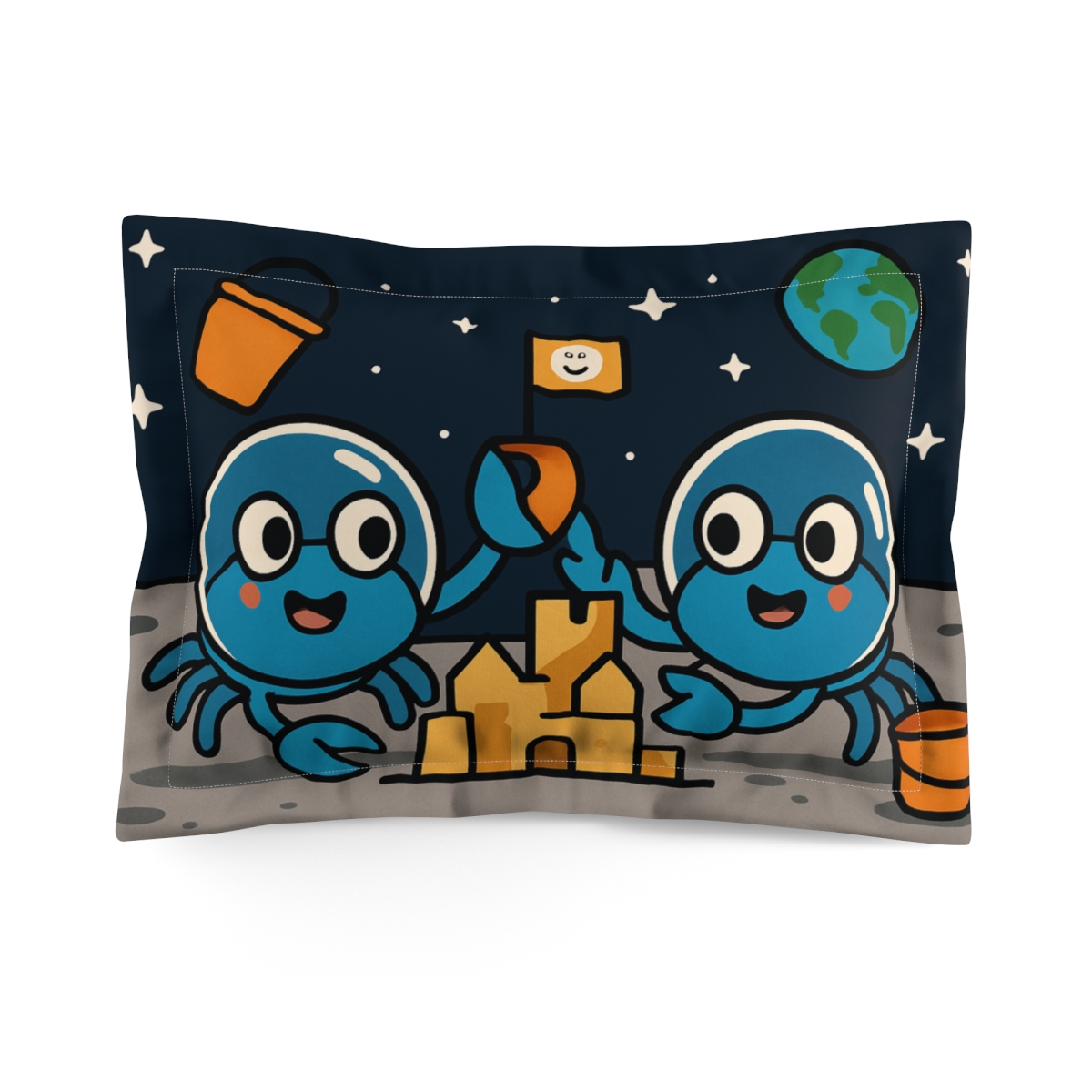 Moon Crabs Build A Sandcastle gift pillows for home