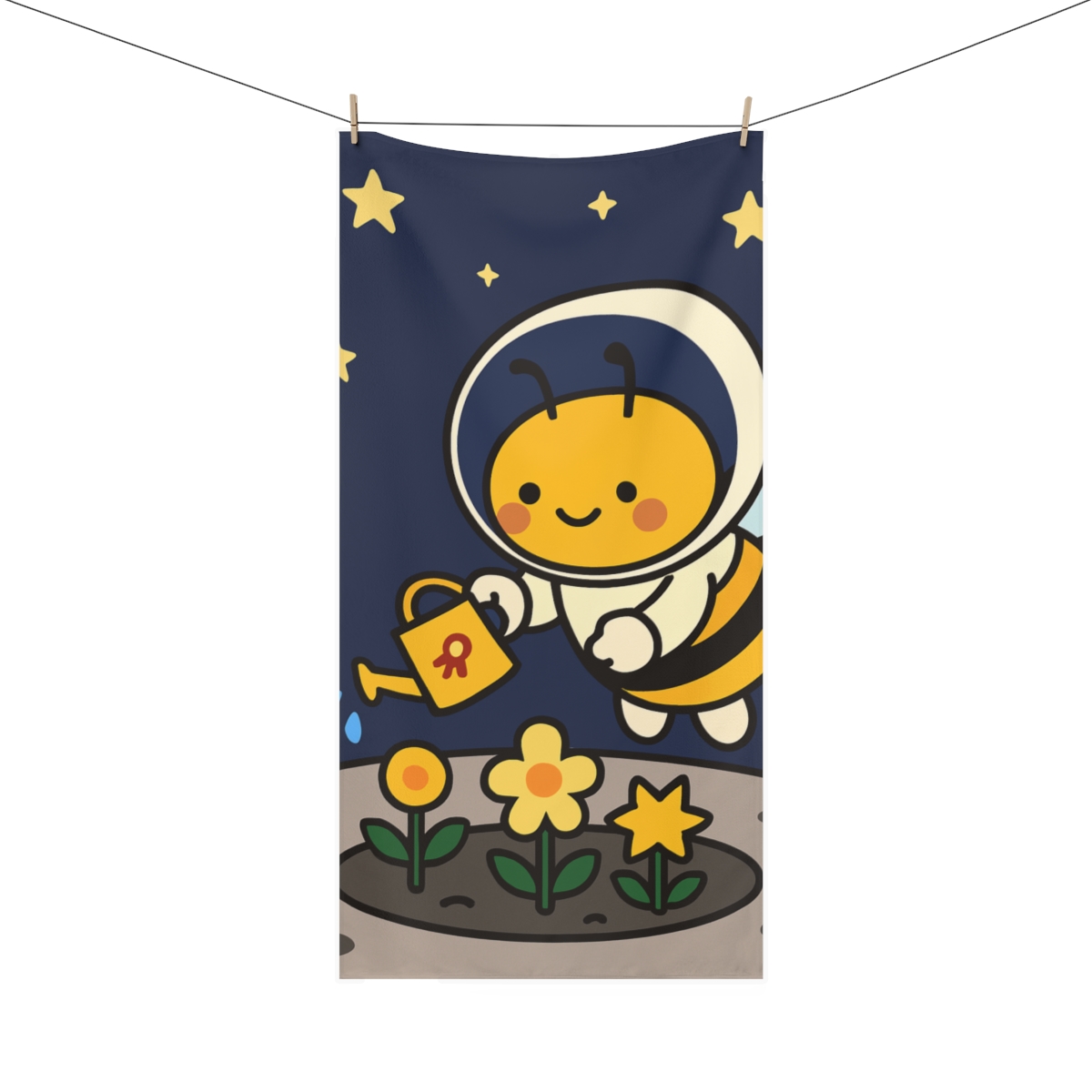 Moon Garden Bee Astronaut stylish beach towels