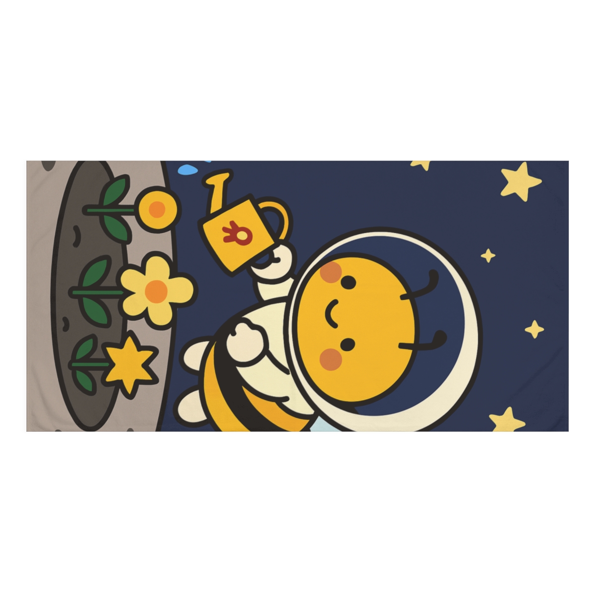 Moon Garden Bee Astronaut stylish beach towels