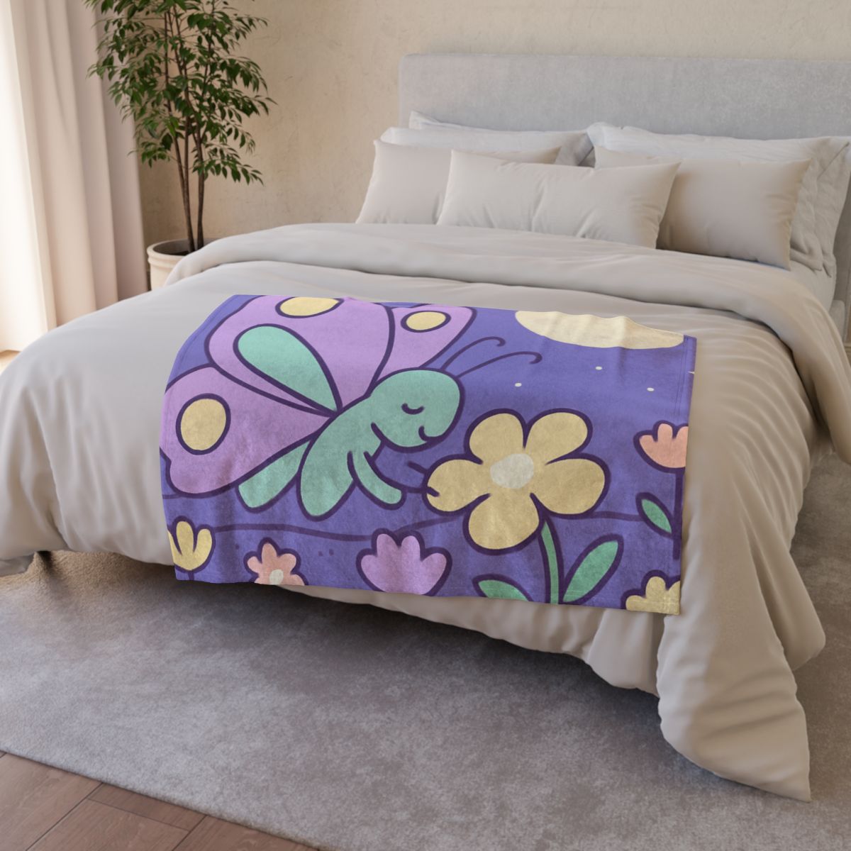 Moon Garden Butterfly trendy patterned blankets