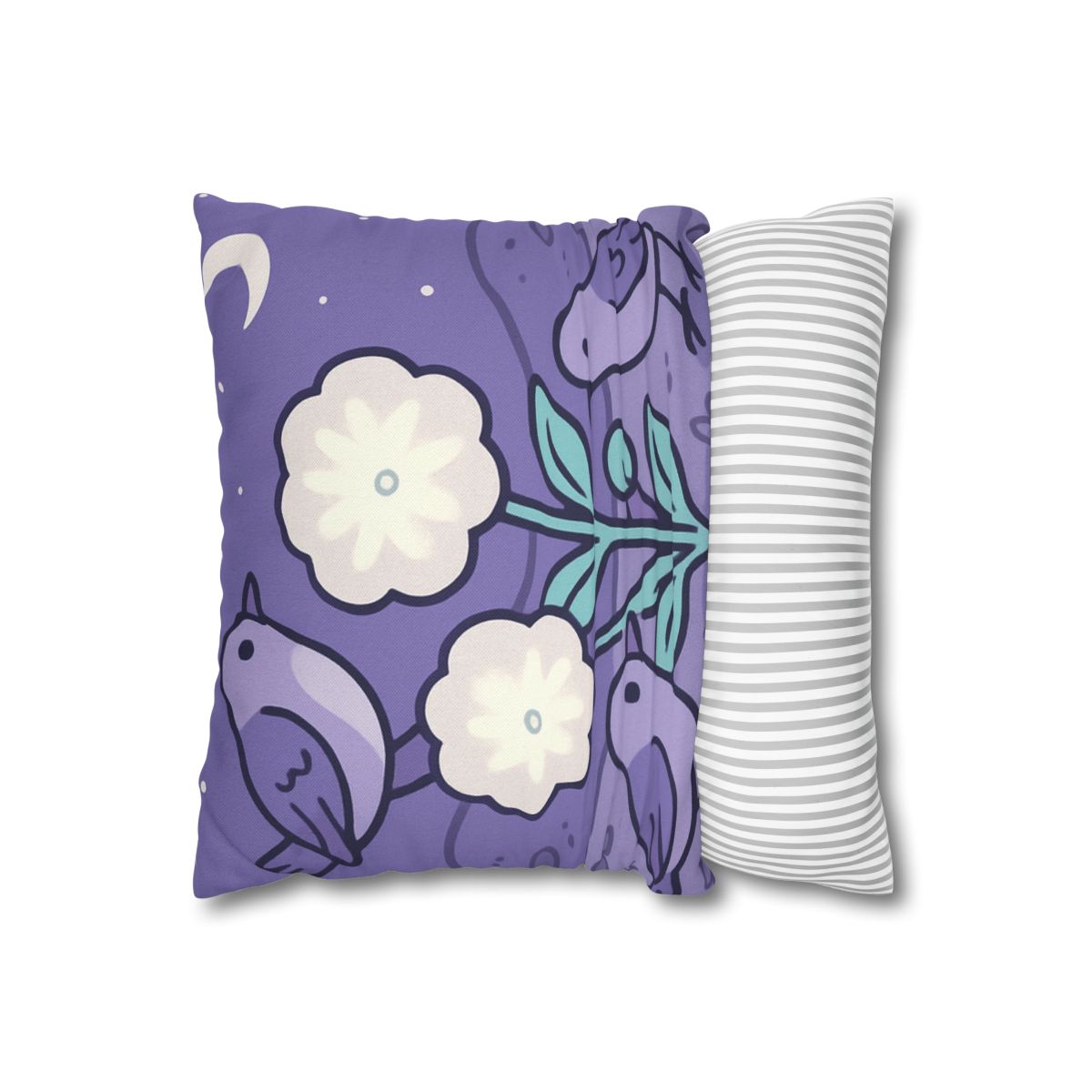 Moon Garden Nightingales designer print pillow cases