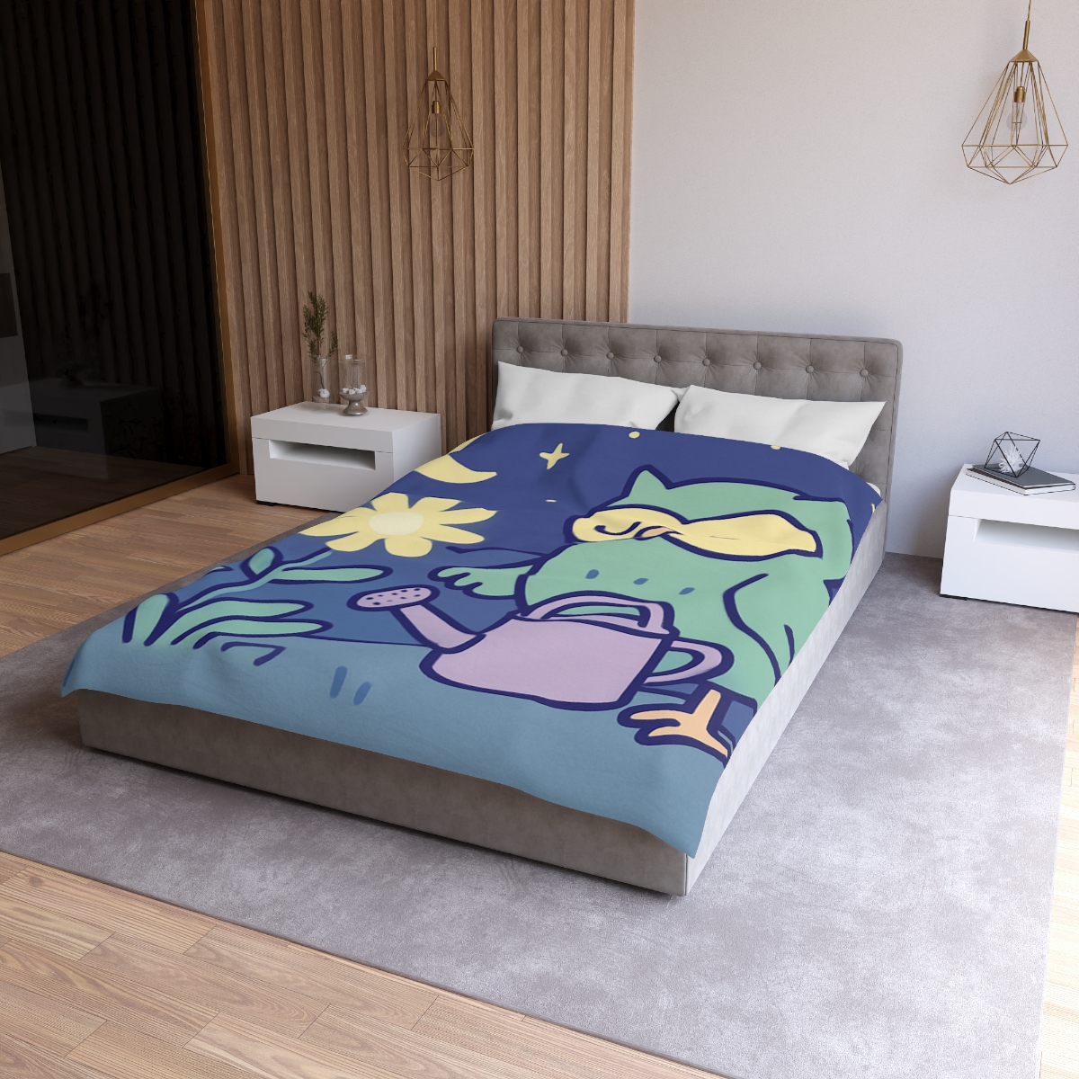 Moon Garden Owl designer printed duvets