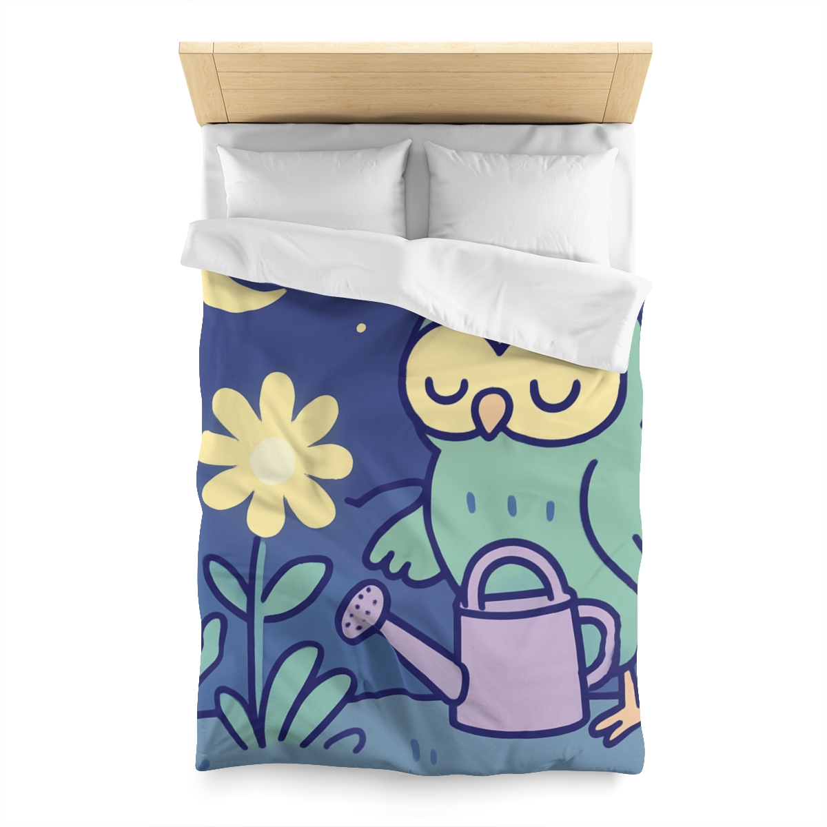 Moon Garden Owl designer printed duvets