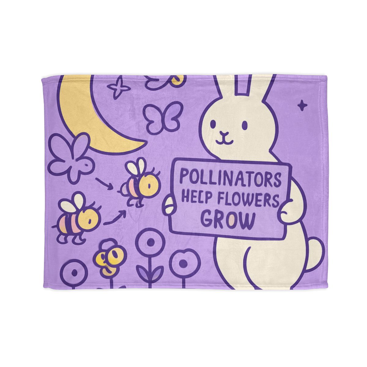 Moon Garden Pollinator Parade designer printed blankets