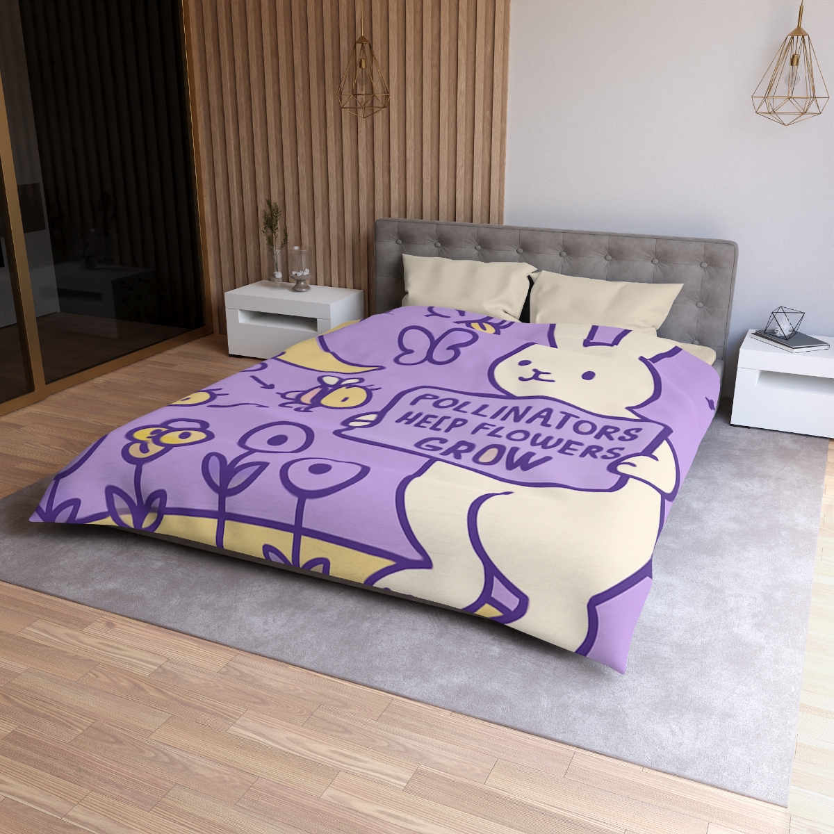 Moon Garden Pollinator Parade warm winter duvets