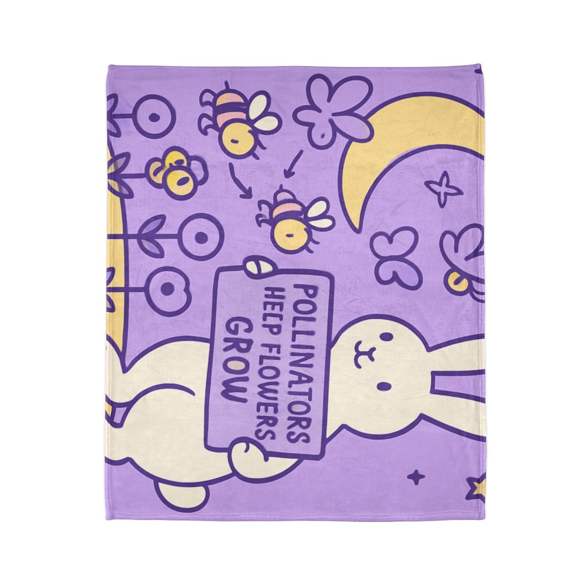 Moon Garden Pollinator Parade designer printed blankets