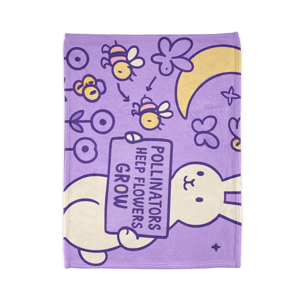 Moon Garden Pollinator Parade designer printed blankets