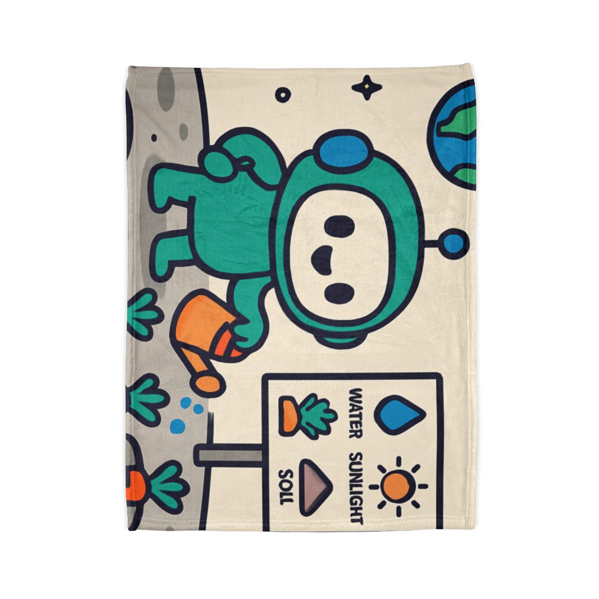 Moon Garden Robot Growing Crater Carrots unique gift blanketscustom blankets