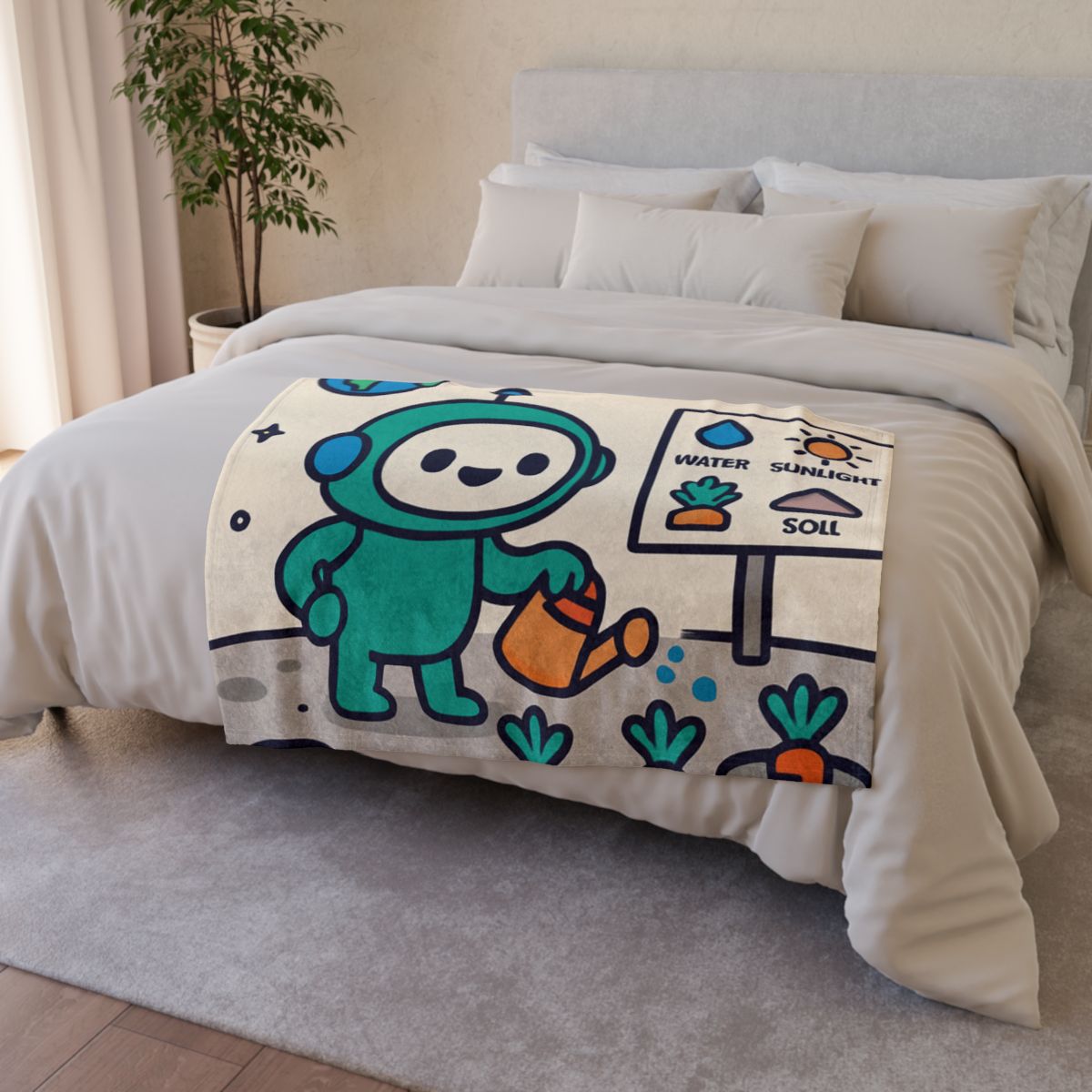 Moon Garden Robot Growing Crater Carrots unique gift blanketscustom blankets