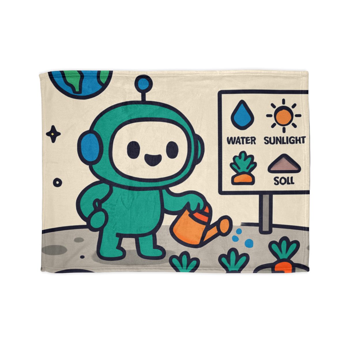 Moon Garden Robot Growing Crater Carrots unique gift blanketscustom blankets