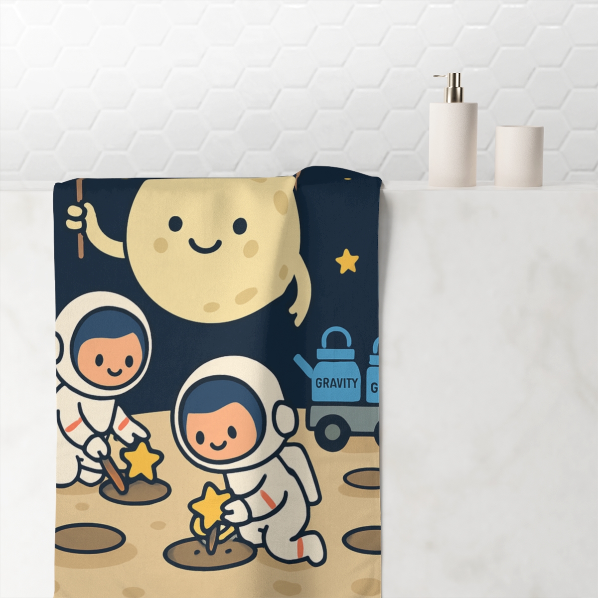 Moon Gardeners And The Phases Parade personalized bath towels