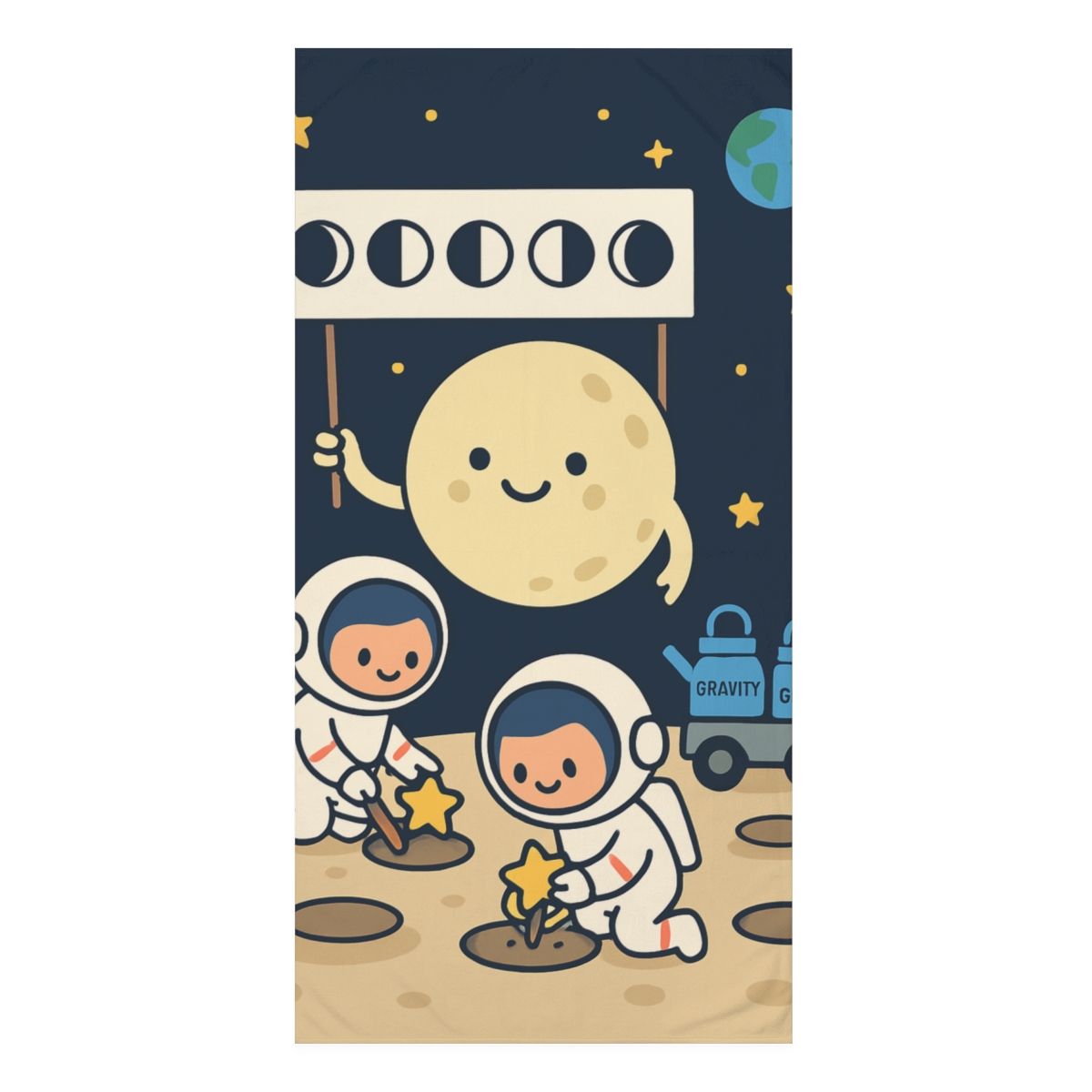 Moon Gardeners And The Phases Parade personalized bath towels