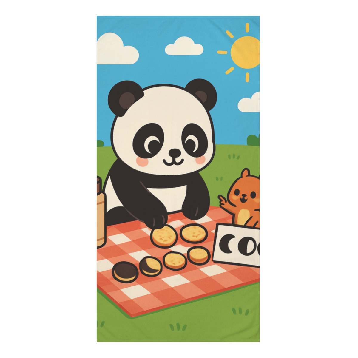 Moon Phase Panda Picnic decorative home towels