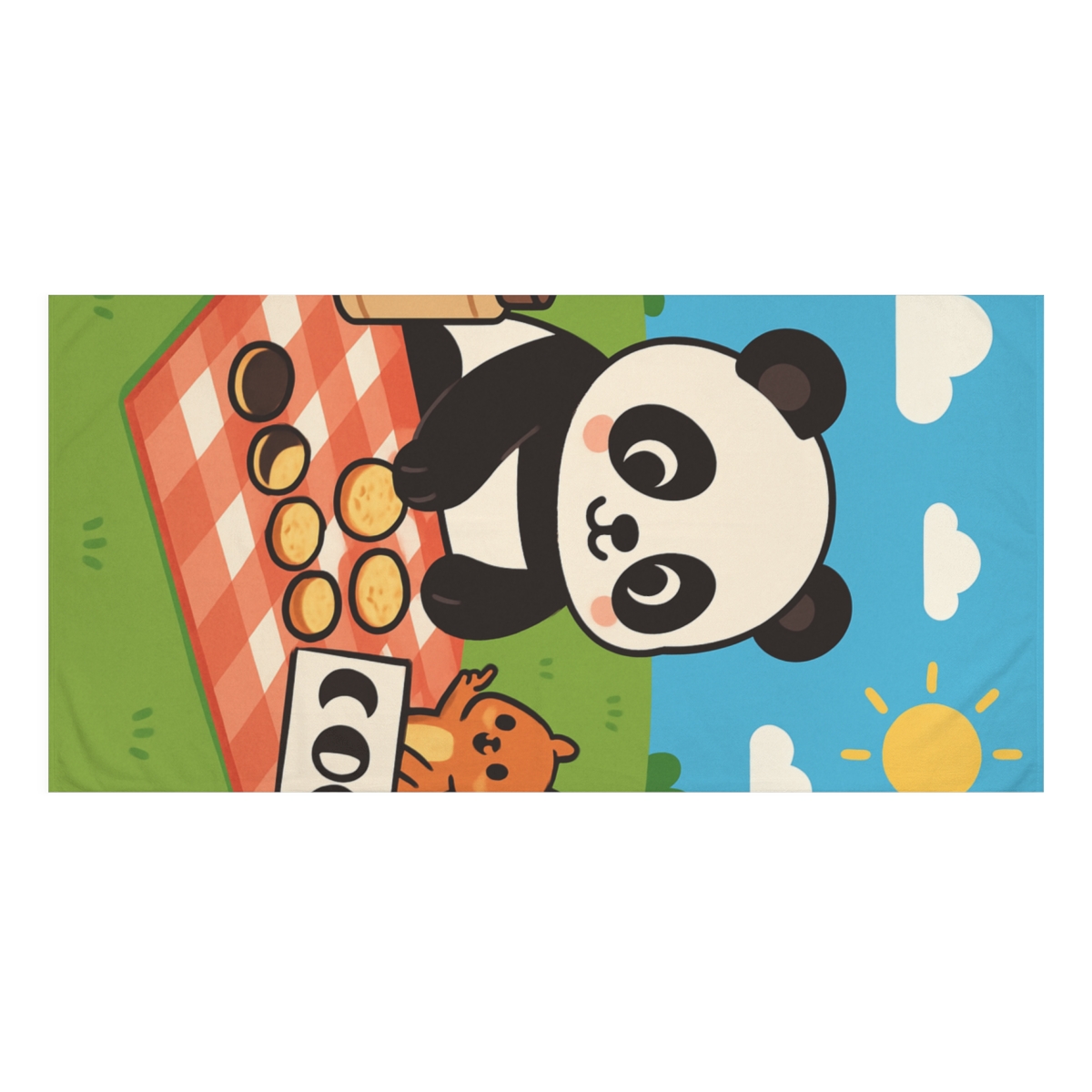 Moon Phase Panda Picnic decorative home towels