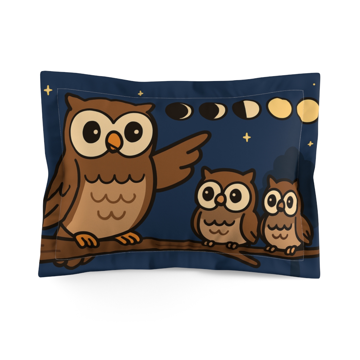 Moon Phase Woodland Owls custom pillows