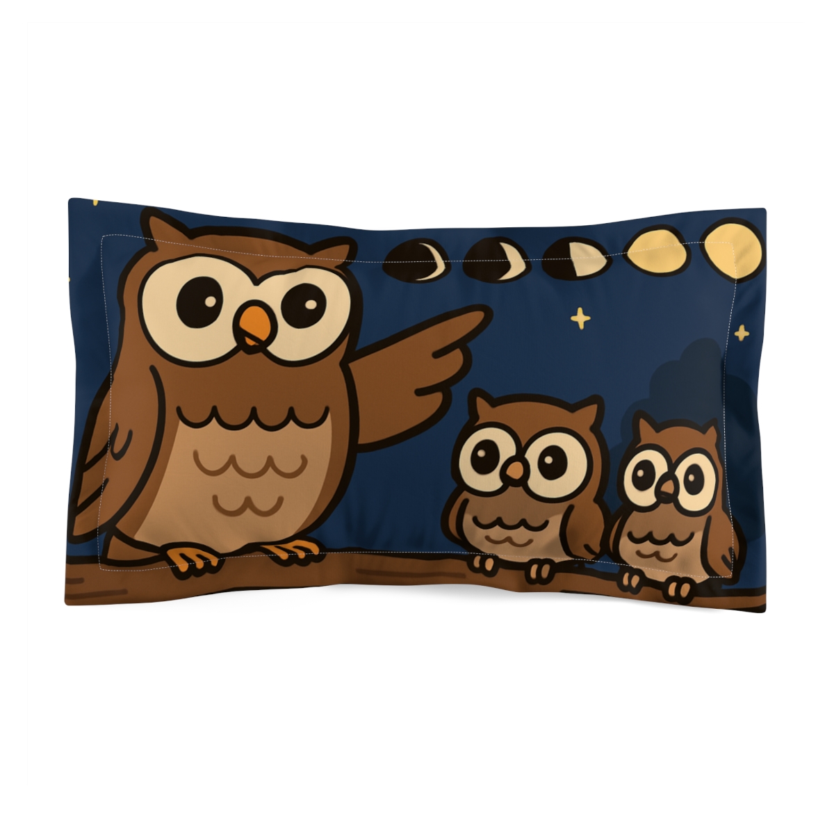 Moon Phase Woodland Owls custom pillows