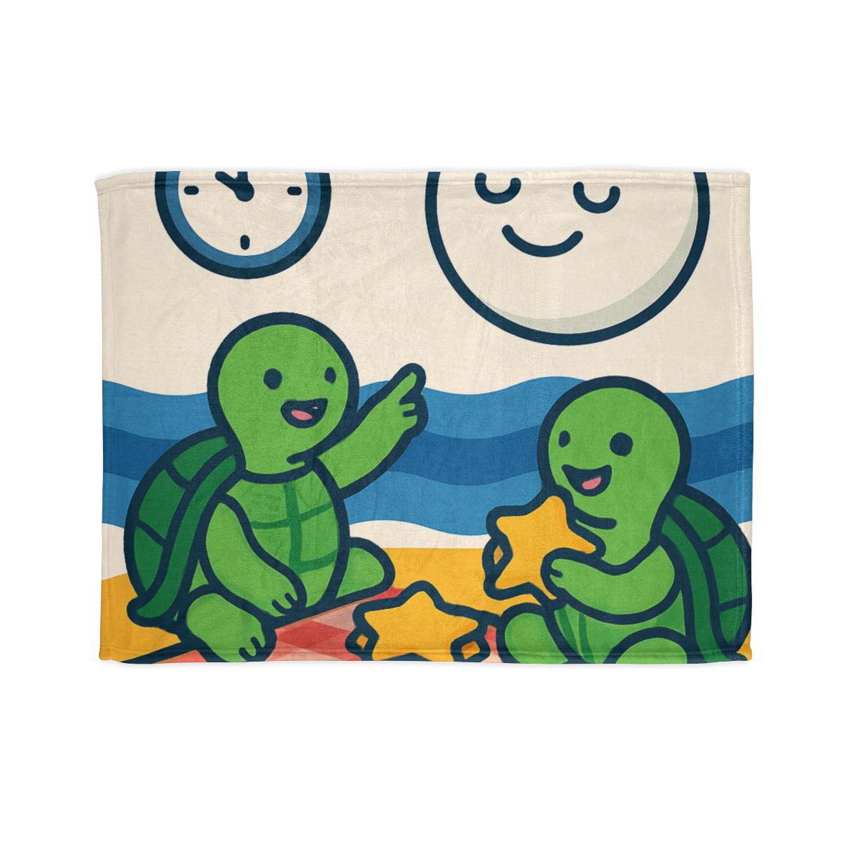 Moon Turtles Tide Time Picnic soft fleece blankets