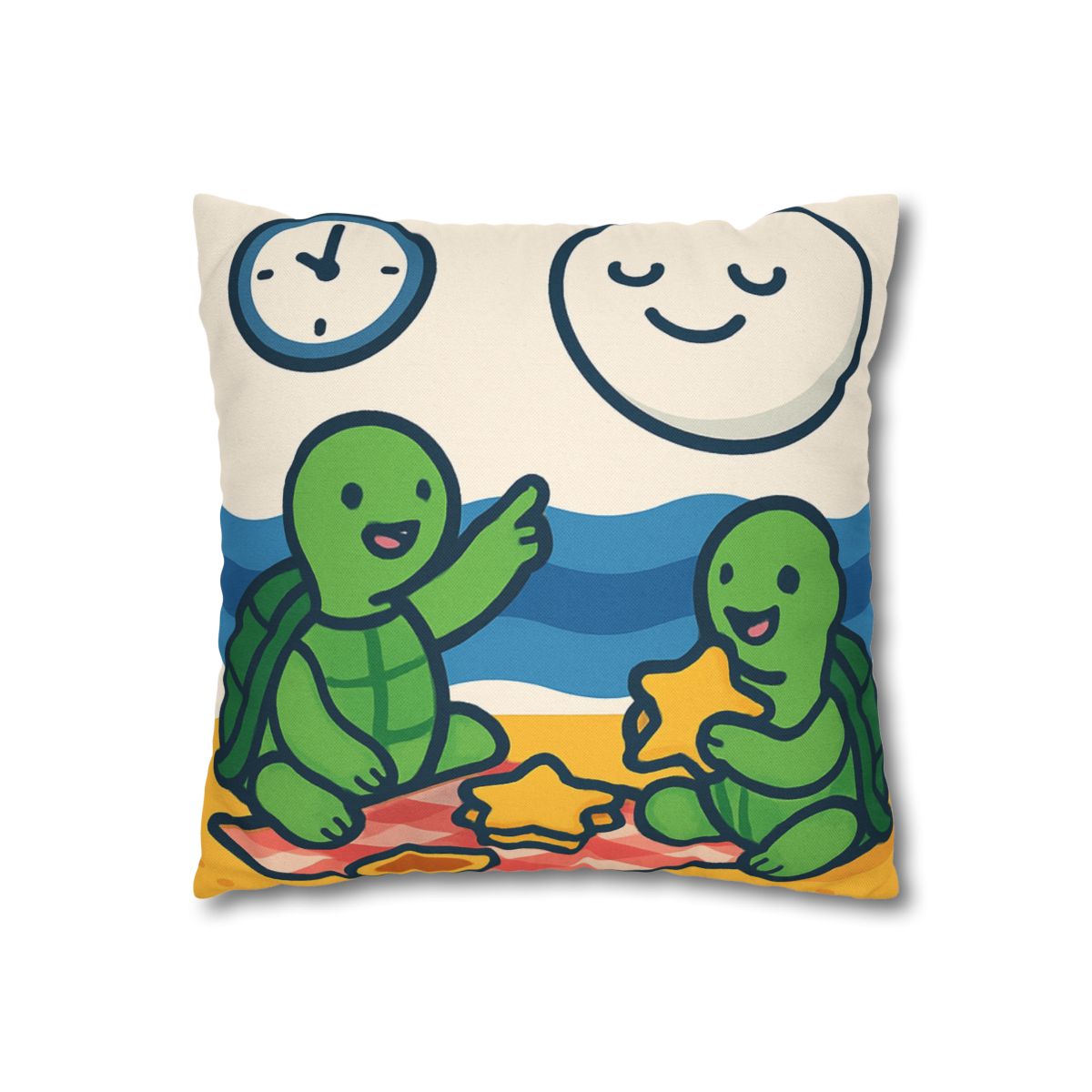Moon Turtles Tide Time Picnic personalized pillow covers