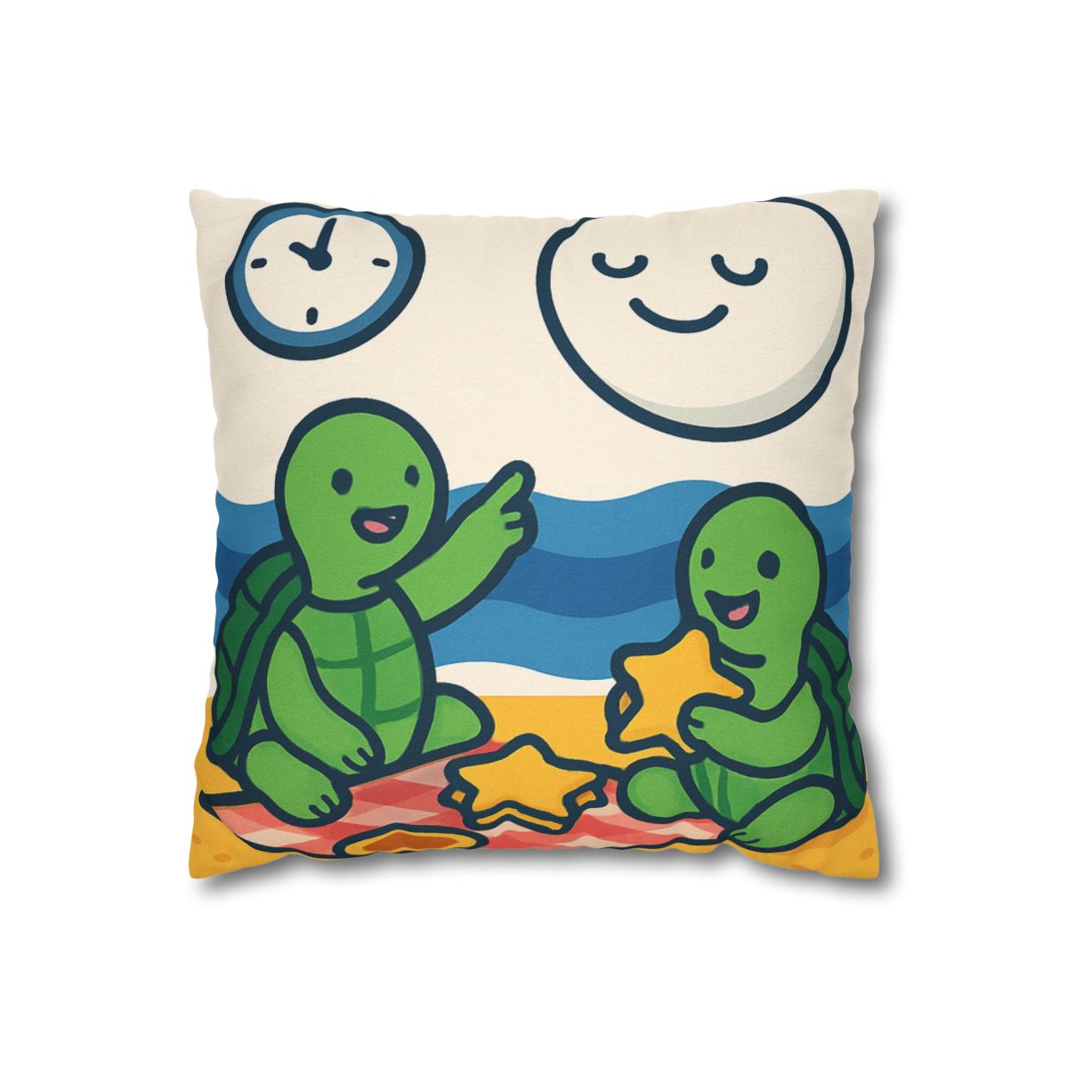 Moon Turtles Tide Time Picnic personalized pillow covers