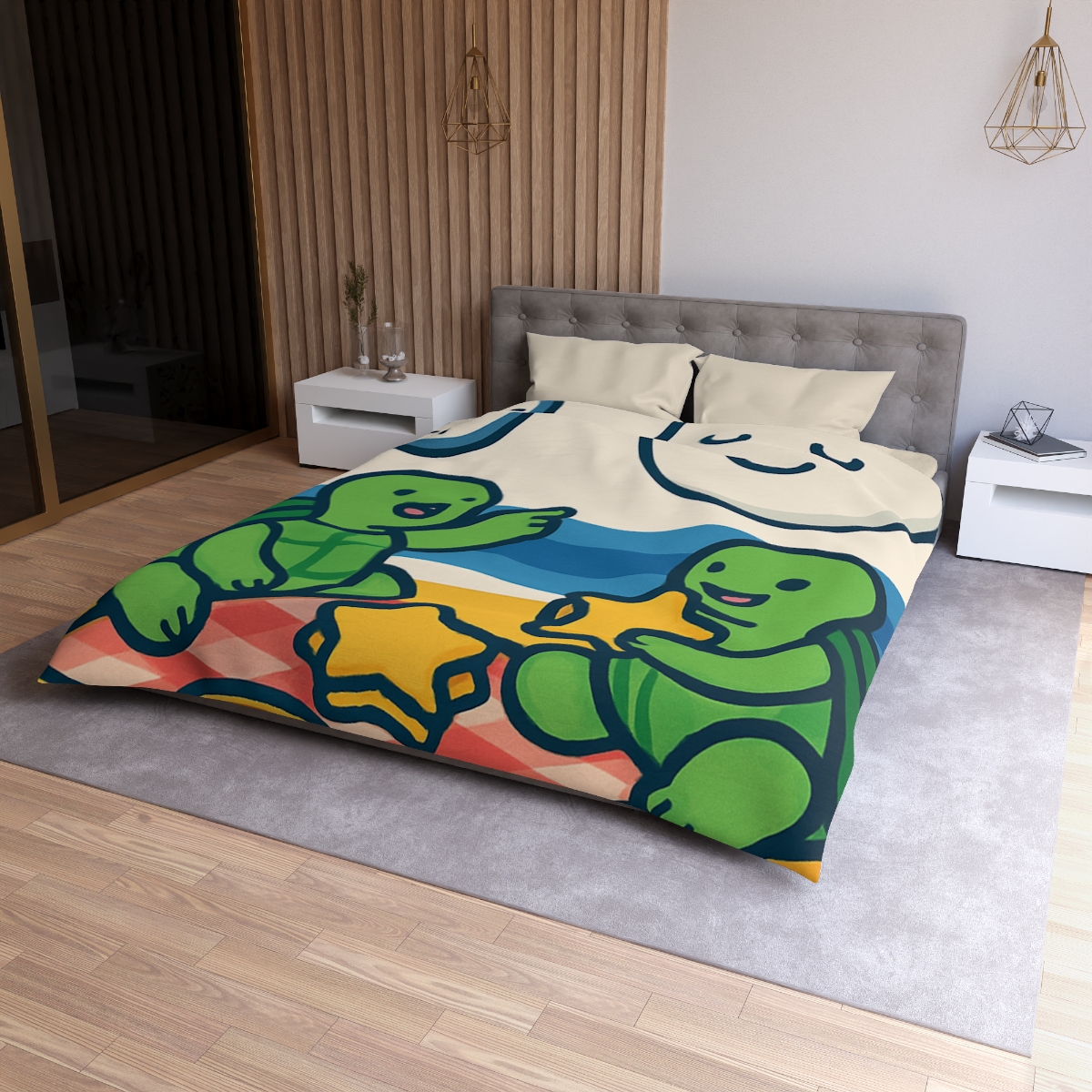 Moon Turtles Tide Time Picnic personalized bedding duvets