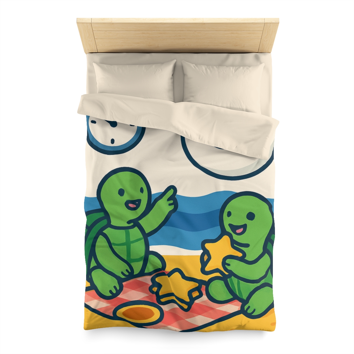 Moon Turtles Tide Time Picnic personalized bedding duvets