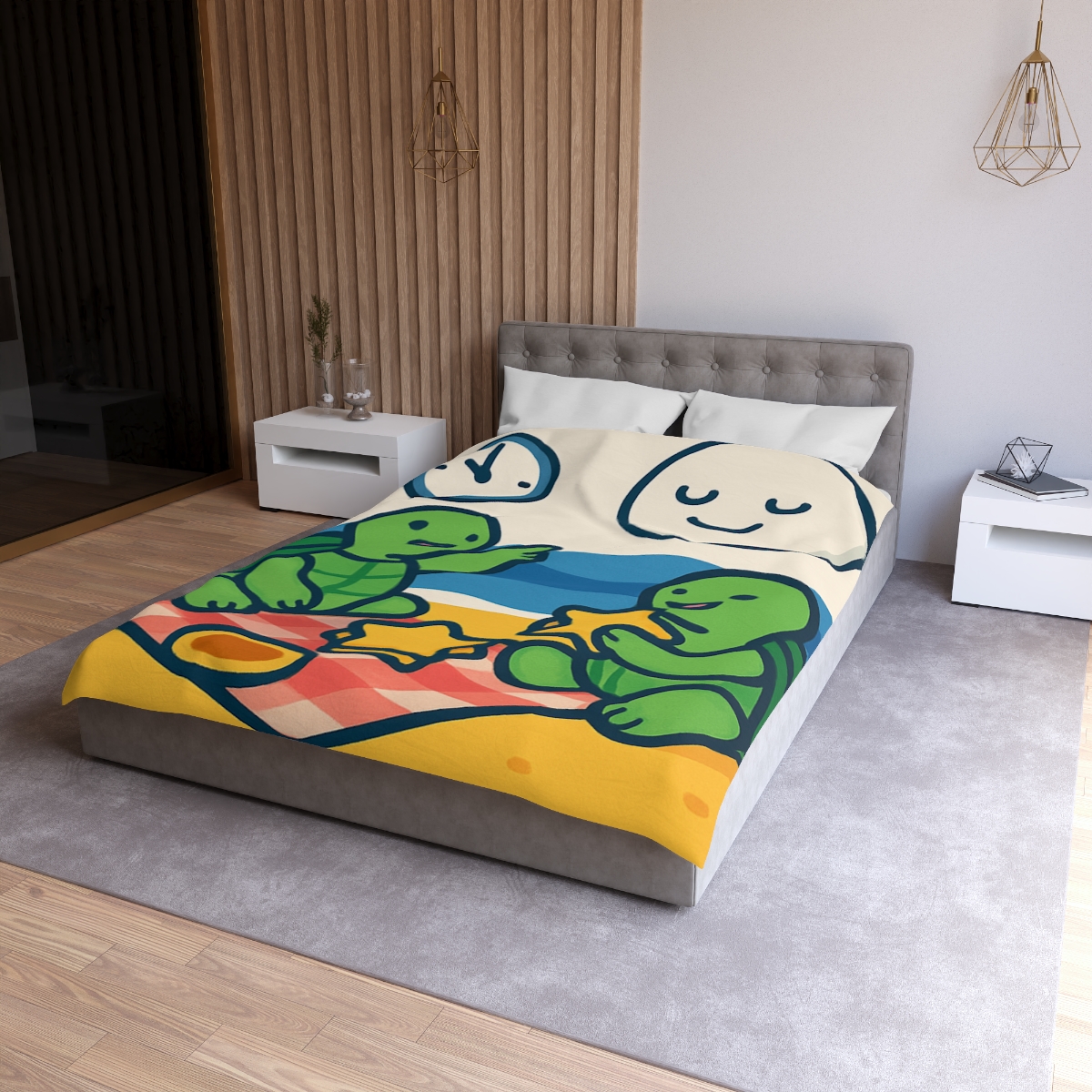 Moon Turtles Tide Time Picnic personalized bedding duvets