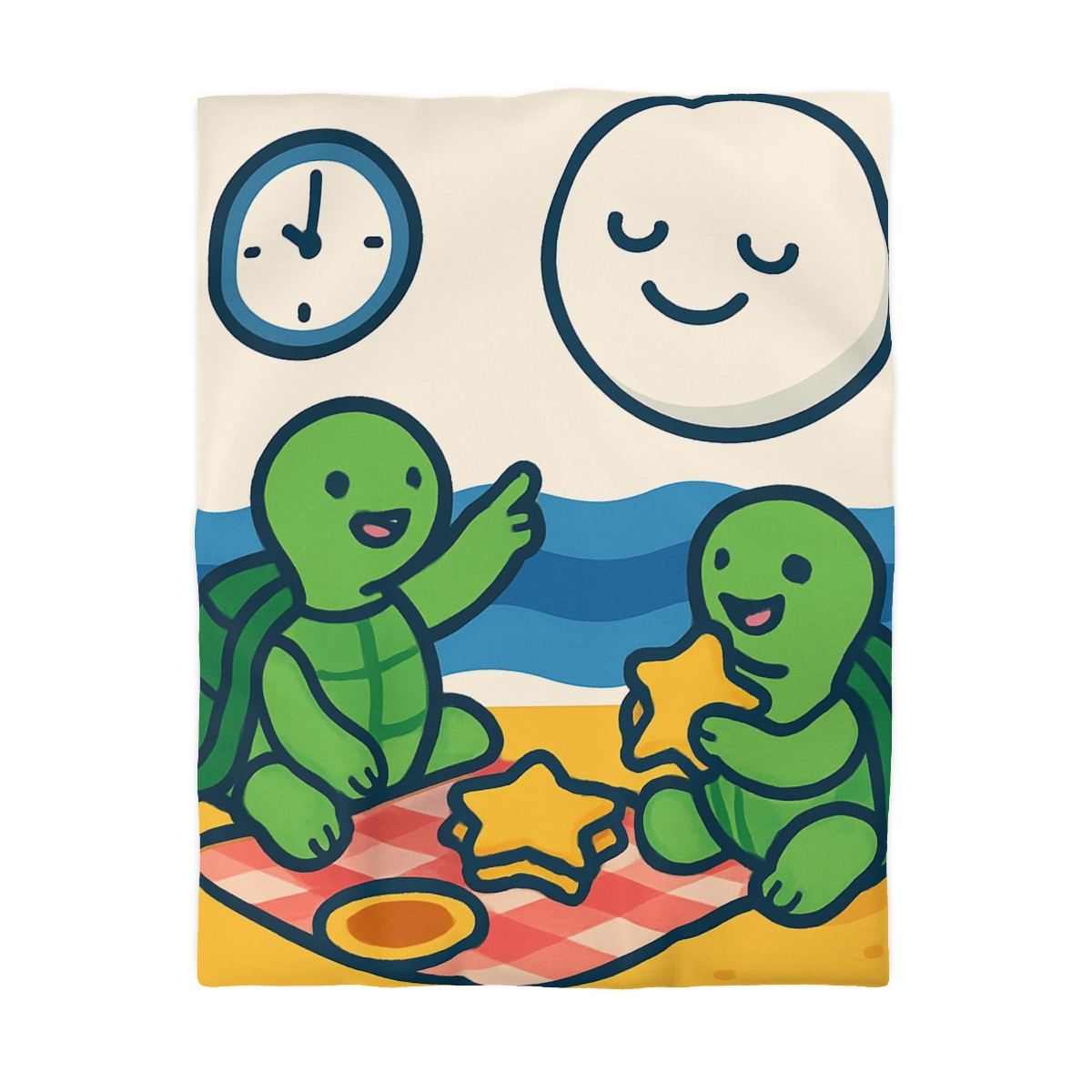Moon Turtles Tide Time Picnic personalized bedding duvets