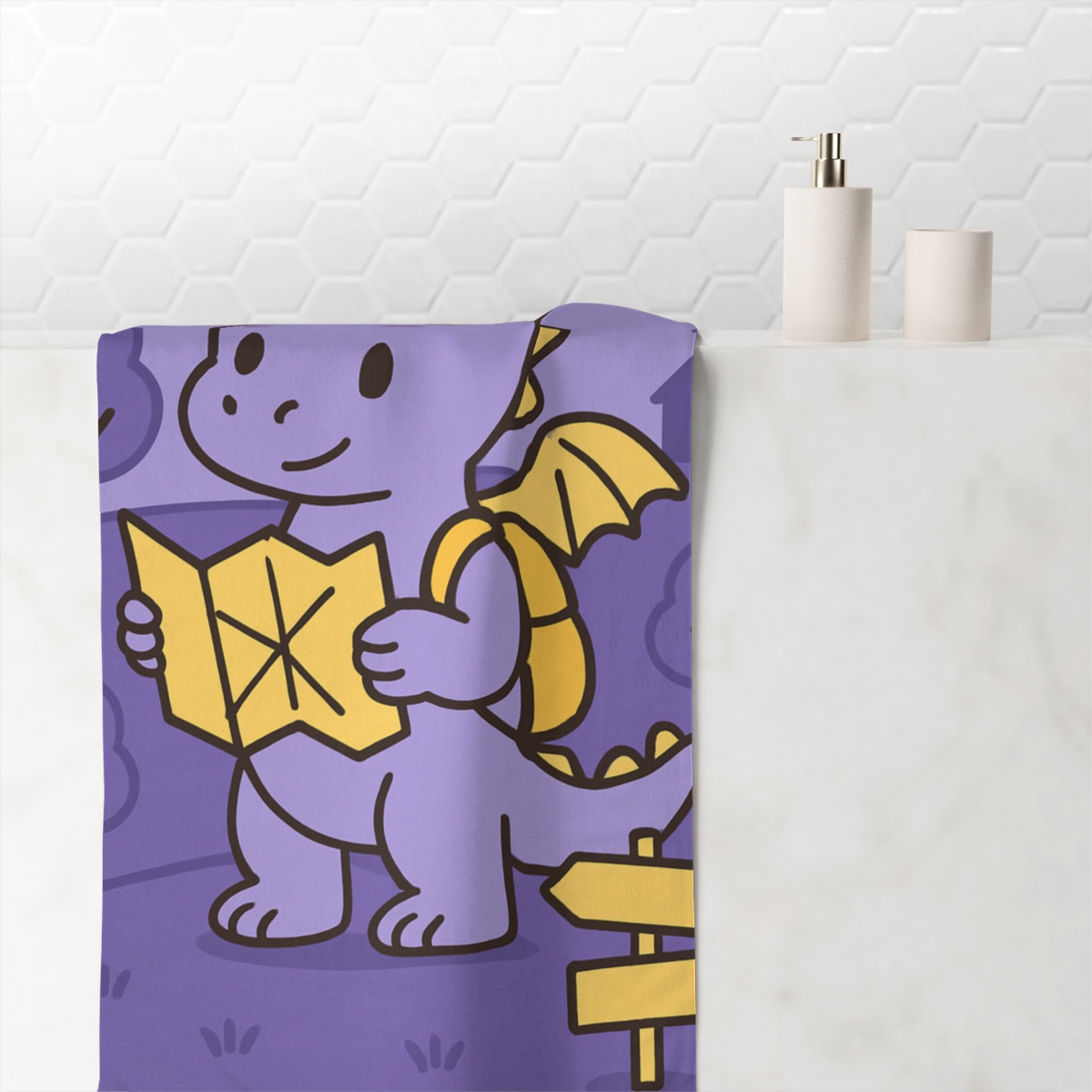 Moonlight Dragon School comfortable face towels
