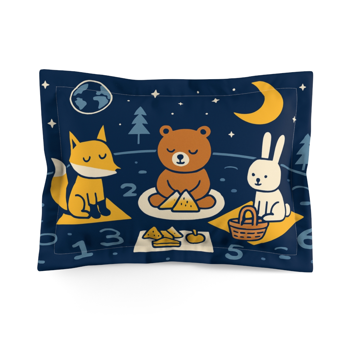 Moonlight Forest Geometry Picnic personalized decorative pillows