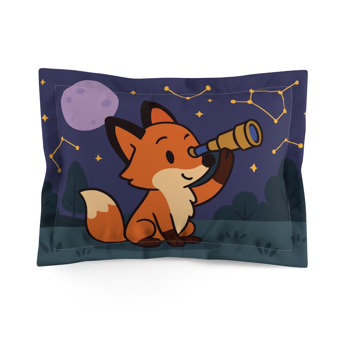 Moonlight Fox And Pocket Telescope gift pillows for home