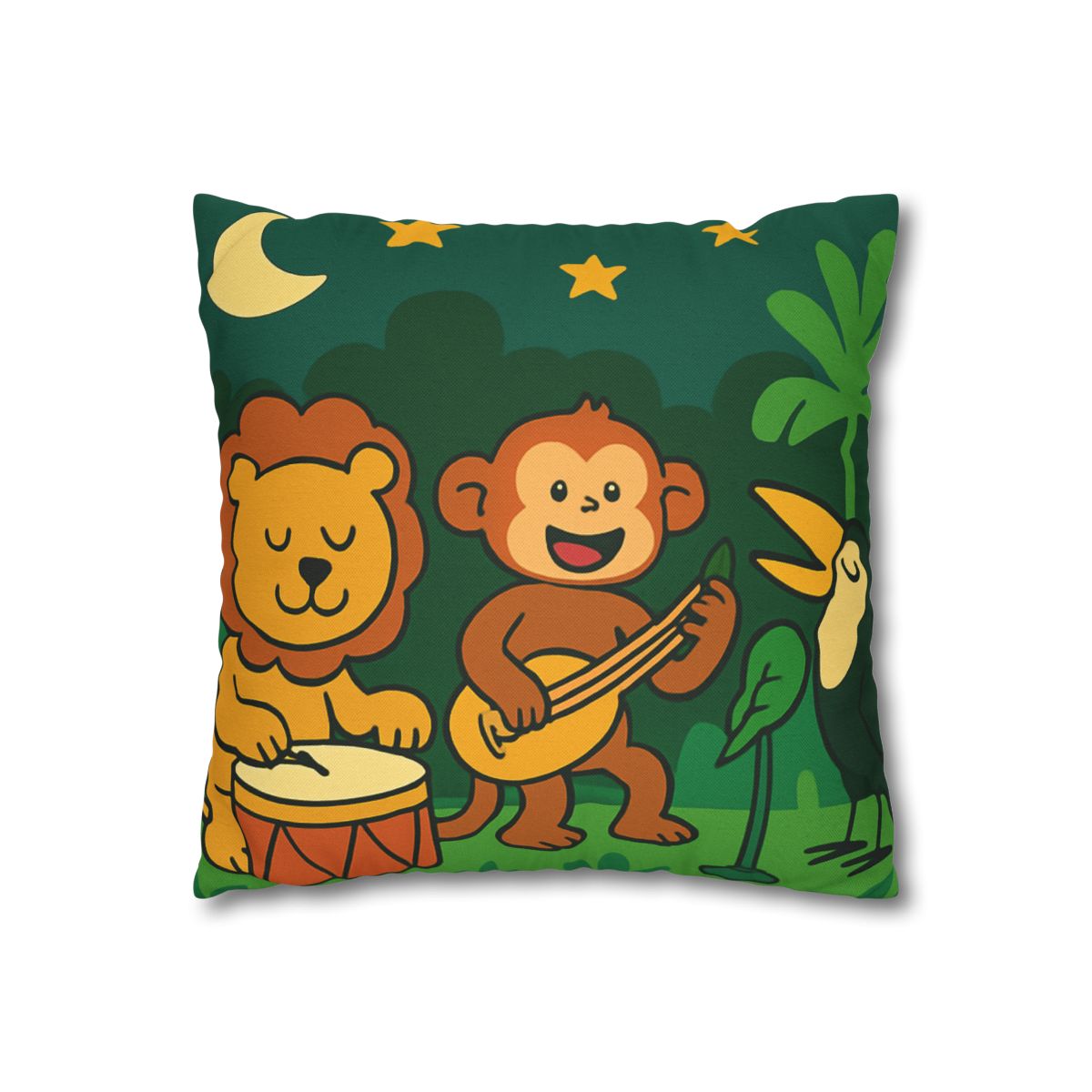 Moonlight Jungle Orchestra designer print pillow cases