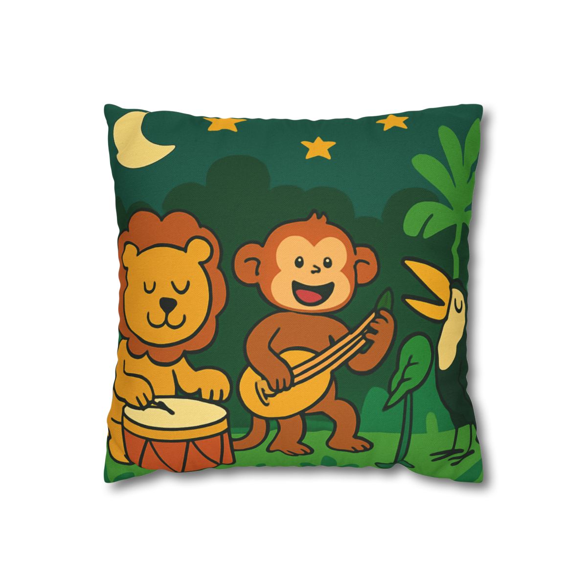 Moonlight Jungle Orchestra designer print pillow cases