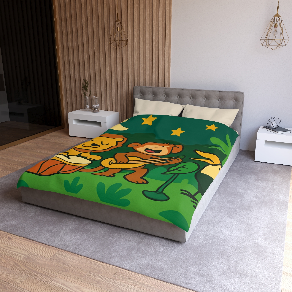 Moonlight Jungle Orchestra personalized bedding duvets