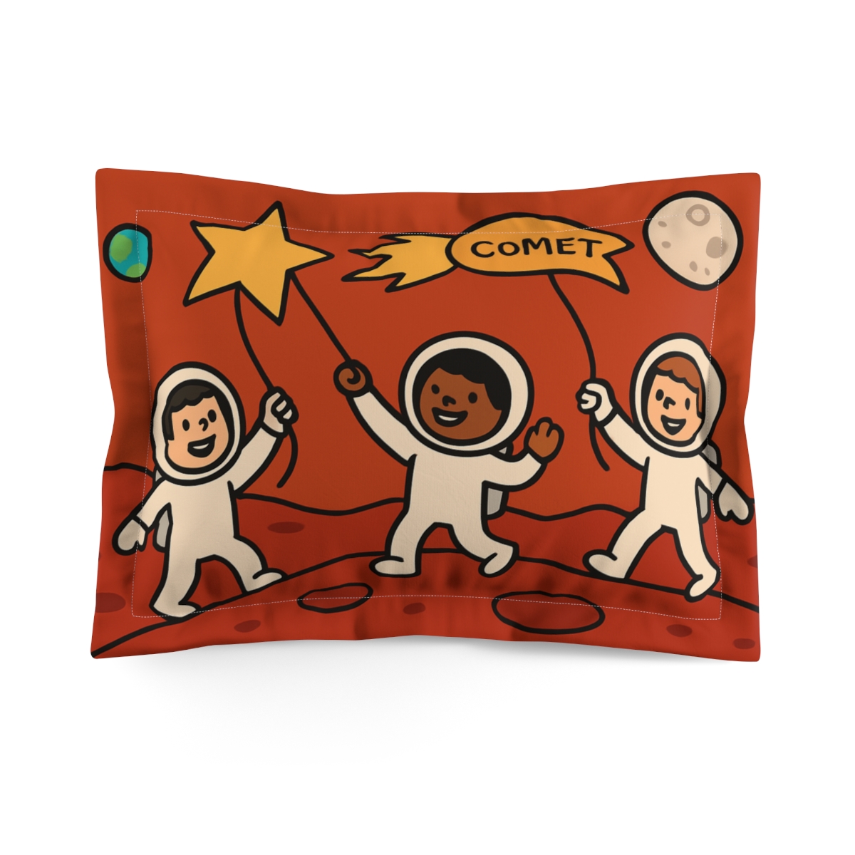 Moonlight Kite Festival On Mars custom pillows
