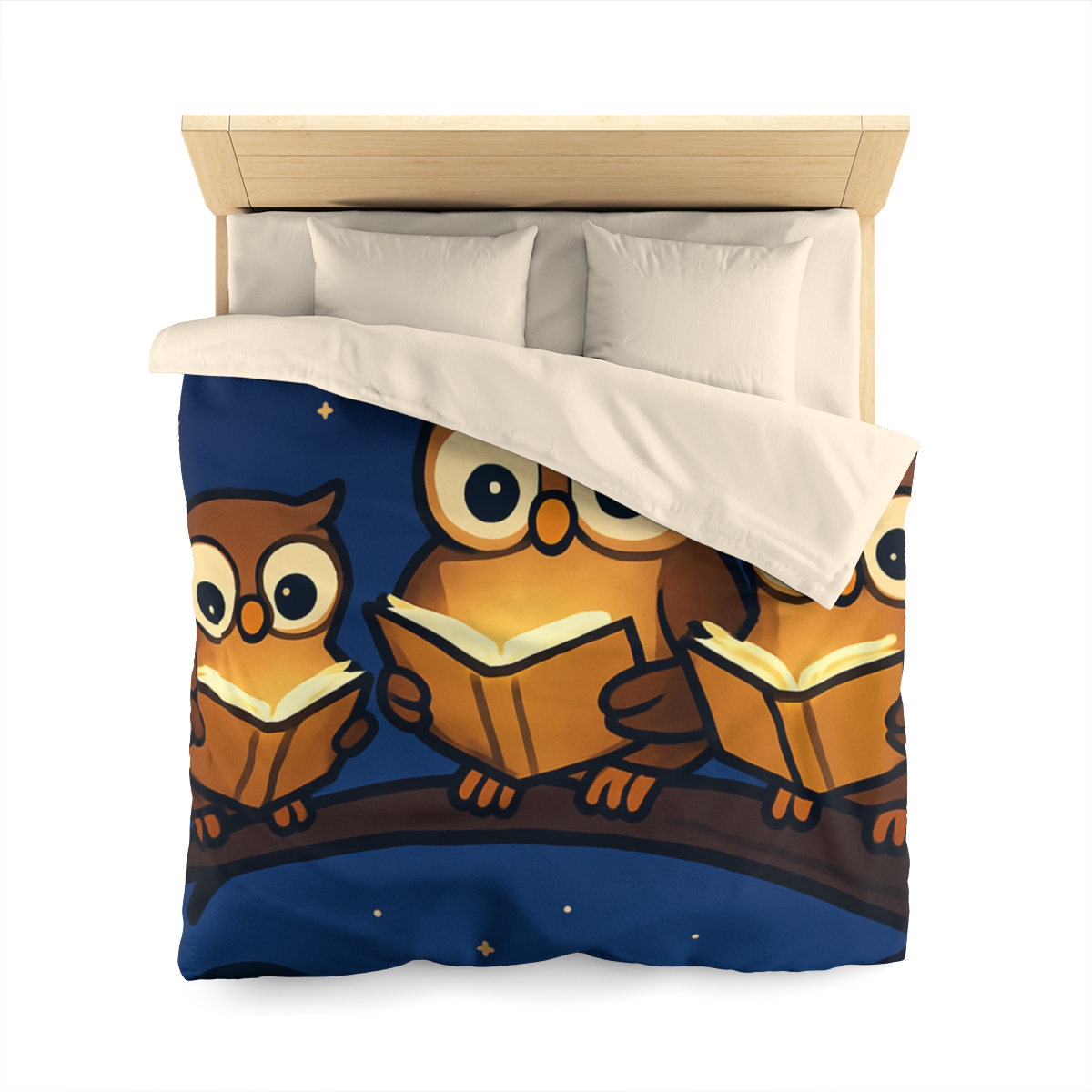 Moonlight Library Of Owls personalized bedding duvets