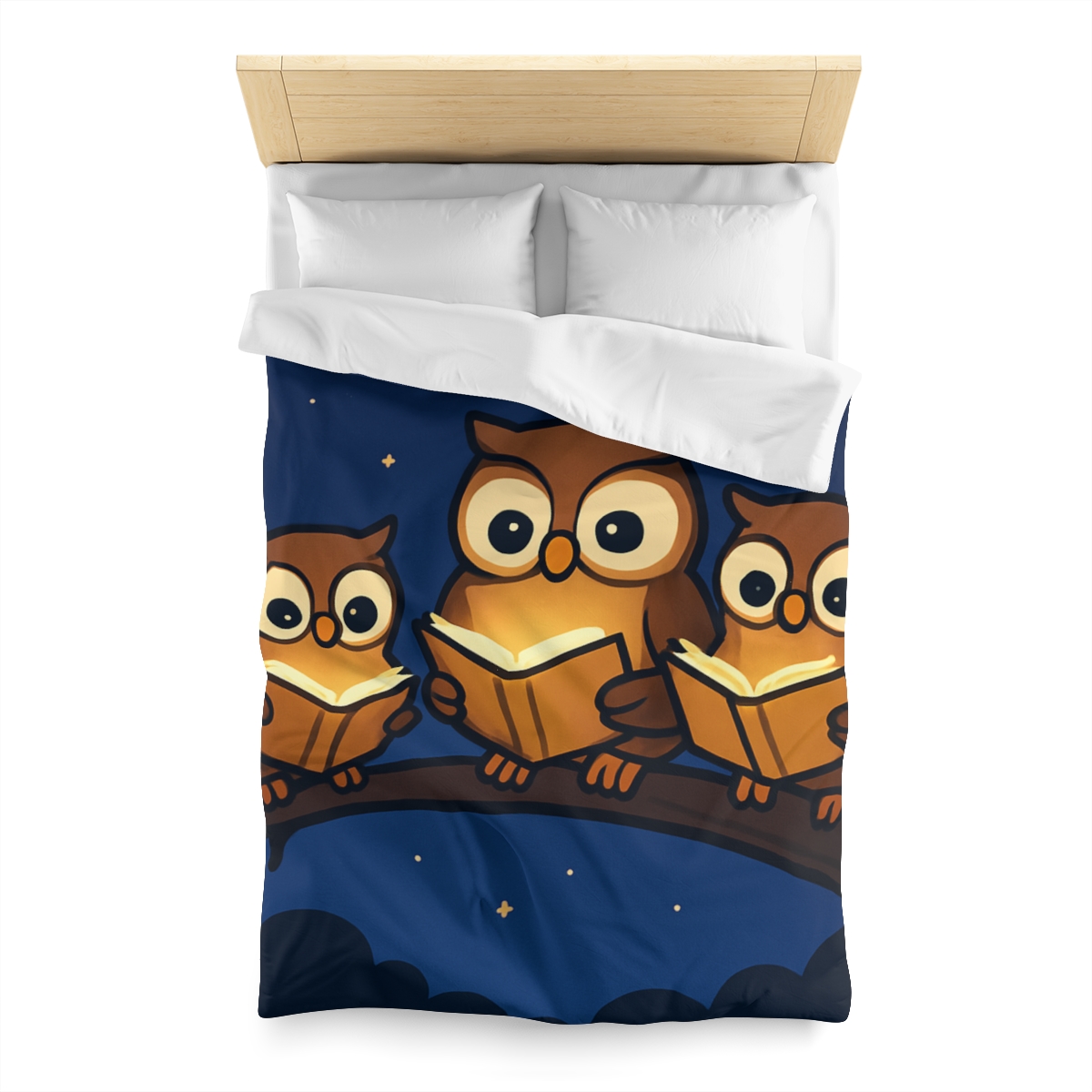 Moonlight Library Of Owls personalized bedding duvets