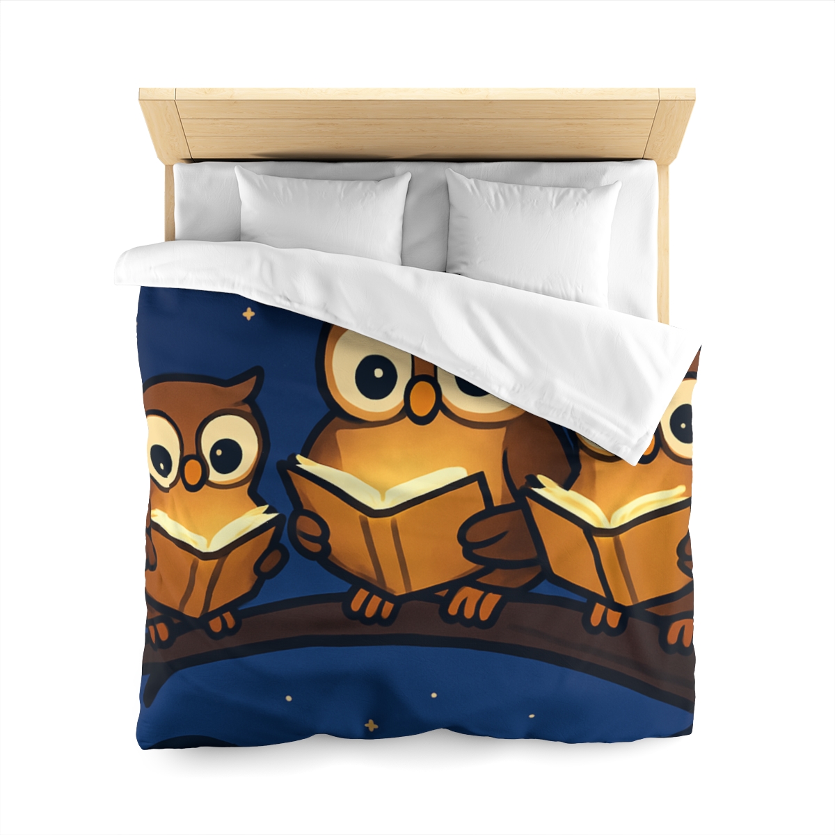 Moonlight Library Of Owls personalized bedding duvets