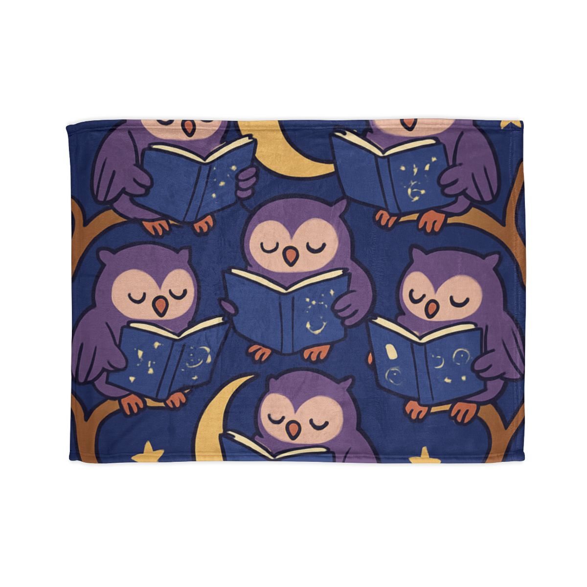 Moonlight Library Of Wise Owls warm winter blankets