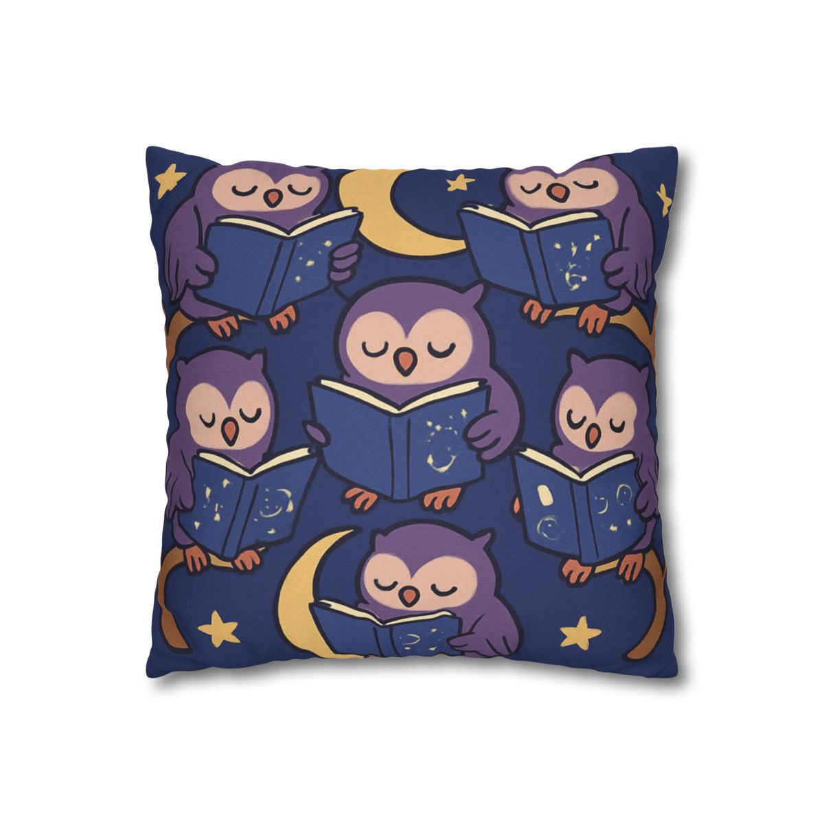 Moonlight Library Of Wise Owls comfortable bedding pillow covers