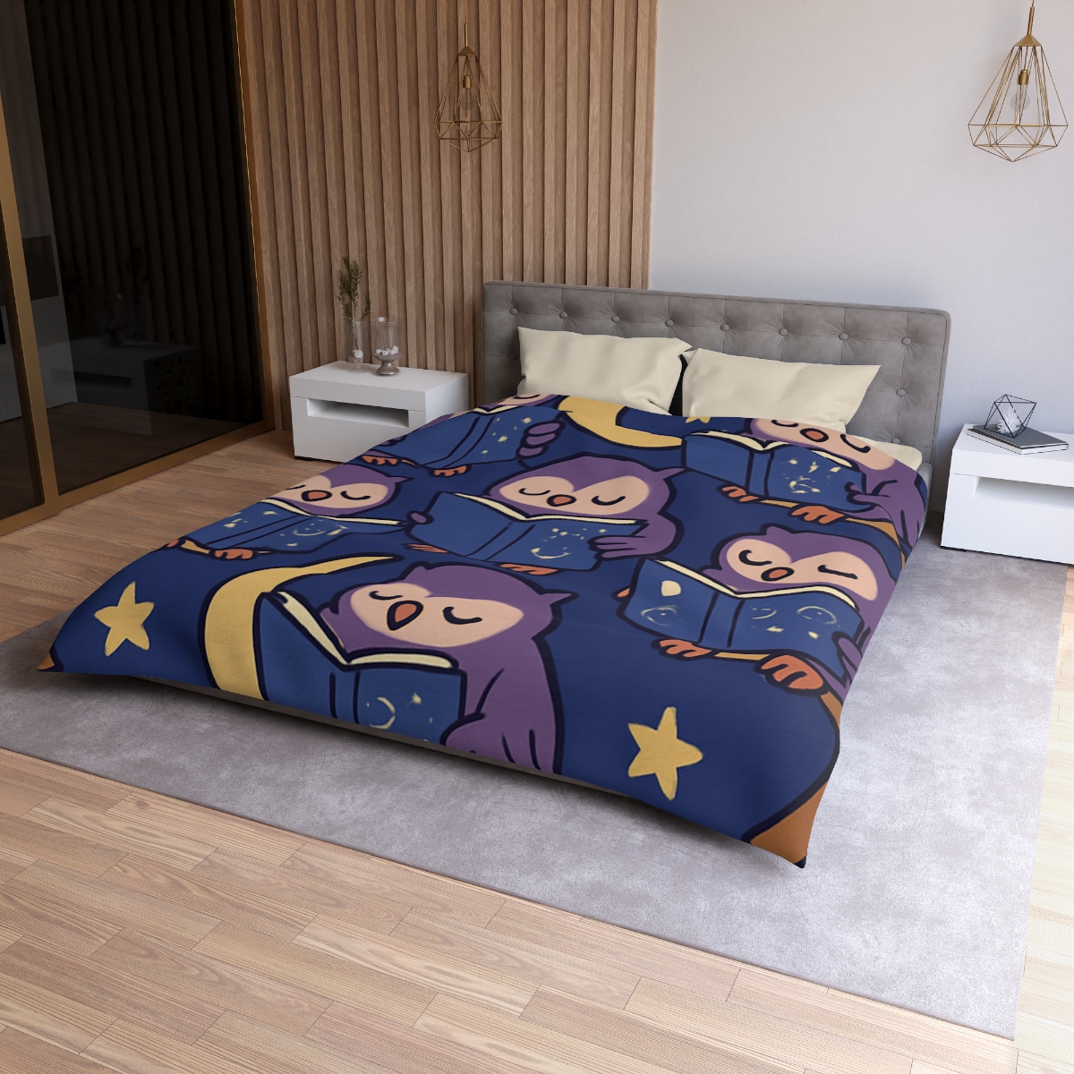 Moonlight Library Of Wise Owls stylish duvet covers