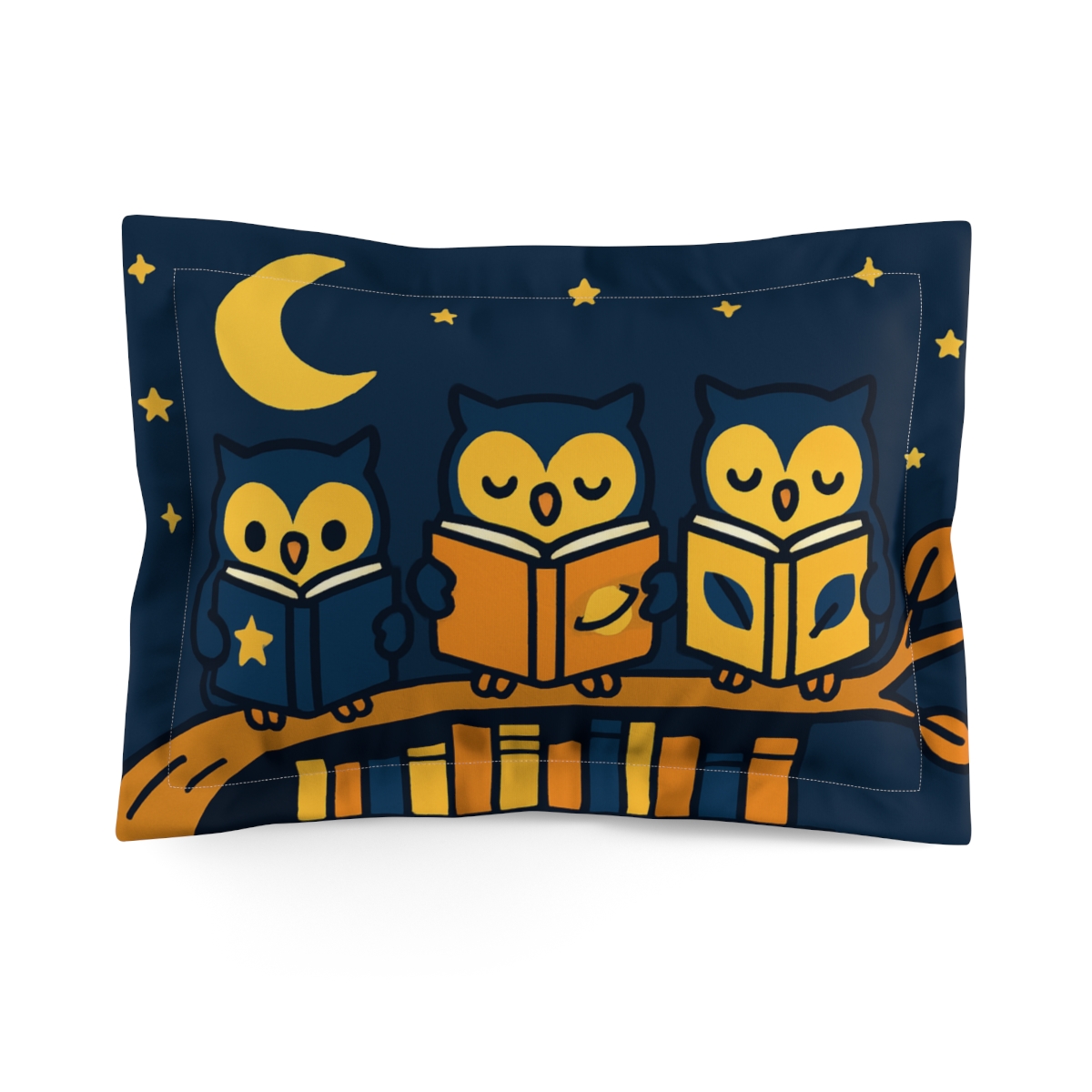 Moonlight Library Owls designer printed pillows