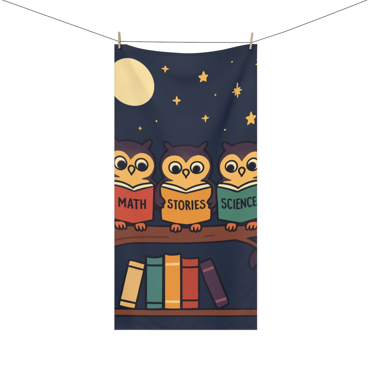 Moonlight Library Owls custom towels